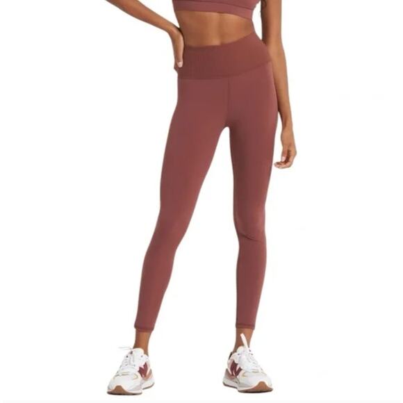 VUORI Rib Studio Legging Performance Legging Cedar Brown Sz XS {3Y25} - Picture 1 of 7